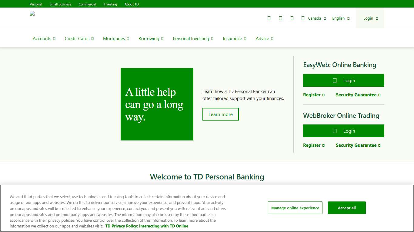 TD Canada Trust - Personal, Small Business Banking & Investing
